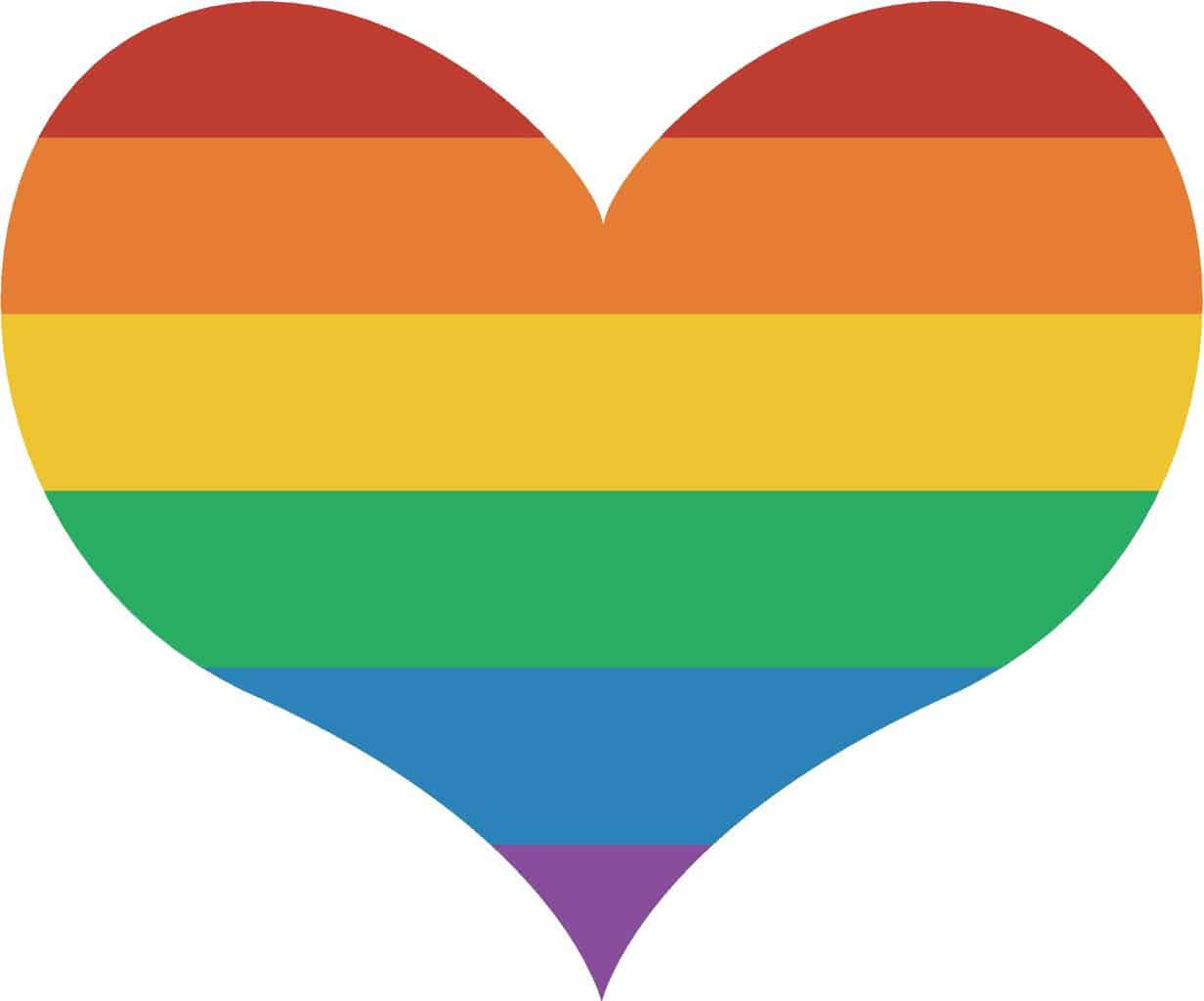 heart with pride colors