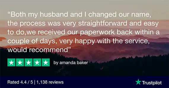 UK Deed Poll Office Trustpilot Review - Amanda Baker